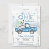 ウィンター ワンダーランドの誕生日招待状 招待状 (正面)