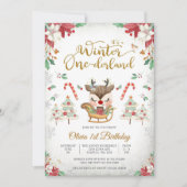 ウィンター ワンダーランドの誕生日招待状 招待状 (正面)