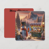 ウィンター・ワンダーランドの雪だるまのホットチョコレート・カー シーズンカード (正面/裏面)