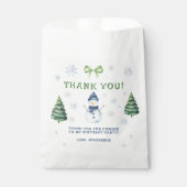 ウィンター・ワンダーランドの雪だるまの誕生日お礼 フェイバーバッグ (正面)
