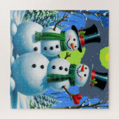 ウィンター・ワンダーランドの雪だるま ジグソーパズル (横)