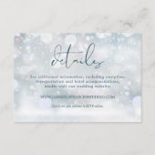 ウィンター・ワンダーランドの雪のウェディング詳細 エンクロージャーカード (正面)