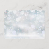 ウィンター・ワンダーランドの雪のウェディング詳細 エンクロージャーカード (裏面)