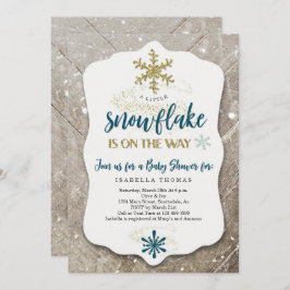 ウィンター・ワンダーランドの雪の結晶をテーマにした男の子のベビーシャワー 招待状
