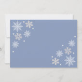 ウィンター ワンダーランドの雪の結晶 お知らせ 招待状 (裏面)