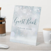 ウィンター ワンダーランドの雪の結晶 ゲストブック 台座サイン (インサイチュ)