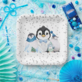 ウィンター・ワンダーランドペンギンの誕生日 ペーパープレート (パーティー)