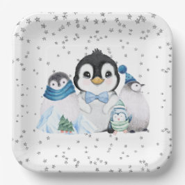 ウィンター・ワンダーランドペンギンの誕生日 ペーパープレート