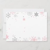 ウィンター·ワンダーランド誕生日の招待状ピンク·シルバー 招待状 (裏面)