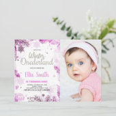 ウィンター ワンダーランド ご招待状 雪 銀の写真 招待状 (スタンド正面)