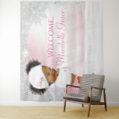 ウィンター ワンダーランド アフロ ガール ベイビー シャワー 背景 タペストリー (インサイチュ)