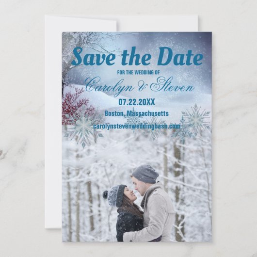 ウィンター ワンダーランド ウェディング セーブザデート (正面)