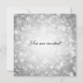 ウィンター ワンダーランド エレガント 婚約パーティー シルバー 招待状 (裏面)