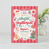 ウィンター・ワンダーランド クリスマス コケット ボウ 誕生日 招待状 (スタンド正面)