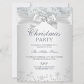 ウィンター ワンダーランド スノーフレーク クリスマス パーティー 招待状 (正面)