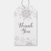 ウィンター ワンダーランド スノーフレーク ベイビー シャワー シルバー ギフトタグ (正面)