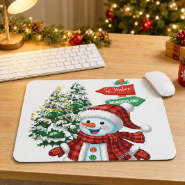ウィンター・ワンダーランド・スノーマンクリスマス マウスパッド
