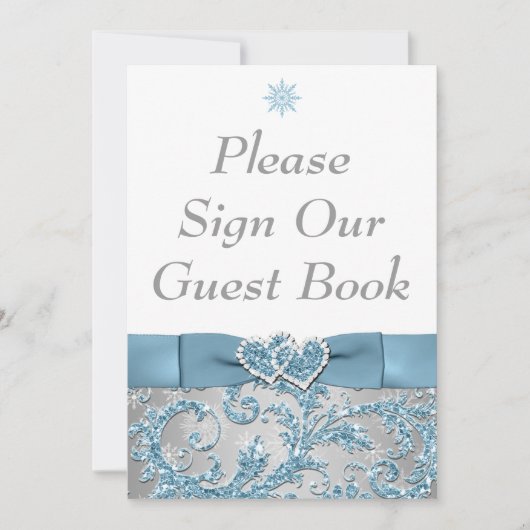 ウィンター・ワンダーランド　ハートのつながるテーブルカード 招待状 (正面)