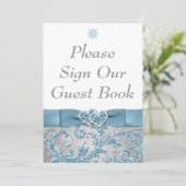 ウィンター・ワンダーランド　ハートのつながるテーブルカード 招待状 (スタンド正面)