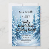 ウィンター ワンダーランド バースデー パーティー 招待状 (正面)