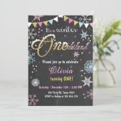 ウィンター·ワンダーランド·バースデー·パーティー·招待状·ガール 招待状 (スタンド正面)