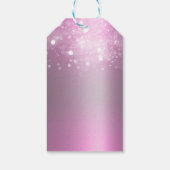 ウィンター ワンダーランド ピンク シルバー スパークリング ライト ギフトタグ (裏面)