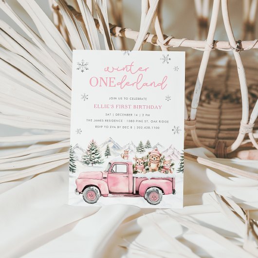 ウィンター・ワンダーランド ファーストバースデー招待状 招待状