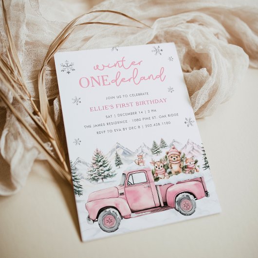 ウィンター・ワンダーランド ファーストバースデー招待状 招待状
