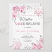 ウィンター・ワンダーランド ファーストバースデー ご招待 招待状 (正面)