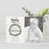 ウィンター ワンダーランド ファースト バースデー フォト 招待状 (スタンド正面)