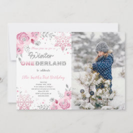 ウィンター ワンダーランド ファースト バースデー フォト 招待状