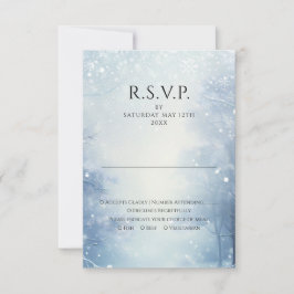 ウィンター ワンダーランド フォレスト ウェディング 出欠カード