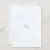 ウィンター ワンダーランド ブルー スノーフレーク 1歳 誕生日招待状 招待状 (裏面)