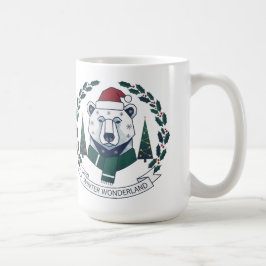 ウィンター・ワンダーランド・ベア - かわいいサンタ帽子のクリスマス コーヒーマグカップ