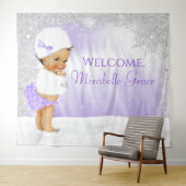 ウィンター ワンダーランド ベイビー シャワー 背景 エスニック ガール タペストリー (インサイチュ(横))