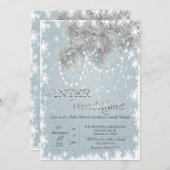 ウィンター ワンダーランド ベビー シャワー 招待状 (正面/裏面)