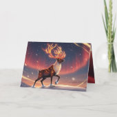 ウィンター ワンダーランド ミスティカル ディア グリーティング カード (裏面)