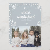 ウィンター・ワンダーランド 写真のホリデーカード シーズンカード (正面/裏面)