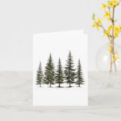 ウィンター ワンダーランド 松の木 自然愛好家 ハイキング カード (黄色い花)