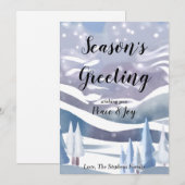 ウィンター ワンダーランド 水彩画 ホリデー カード (正面/裏面)