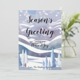 ウィンター ワンダーランド 水彩画 ホリデー カード