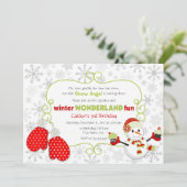 ウィンター ワンダーランド 誕生日 招待状 (スタンド正面)