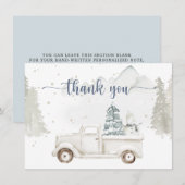 ウィンター ワンダーランド, 雪の動物 & トラック サンキューカード (正面/裏面)