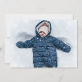 ウィンター・ワンダーランド 1歳の誕生日 招待状 写真 (裏面)