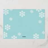 ウィンター ワンダーランド 1歳の誕生日 青と銀 箔招待状 (裏面)