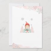 ウィンター ワンダーランド 1歳 誕生日招待状 招待状 (裏面)