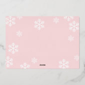 ウィンター ワンダーランド 1st バースデー ピンク シルバー 箔招待状 (裏面)