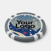 ウィンター ワンダー スノー バーズ イン ラブ ピンク ハート ポーカーチップ (シングル)