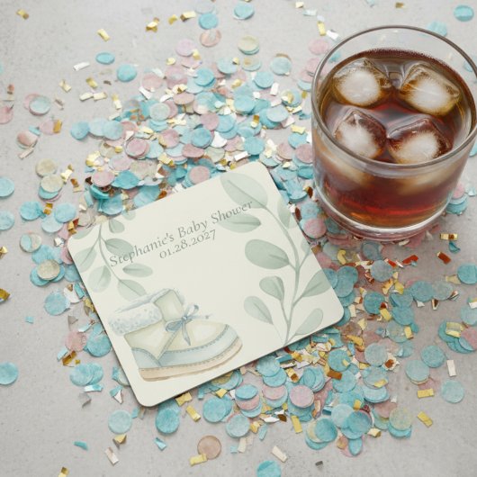 ウィンター ワンダー ベイビー シャワー スクエアペーパーコースター