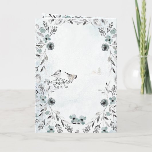 ウィンター《鳥》アメリカゴガラダスティブルーリースクリスマス シーズンカード (裏面)